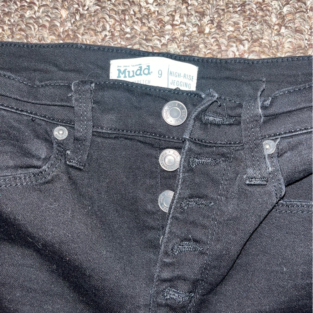Mudd High Rise Button Black Jeggings